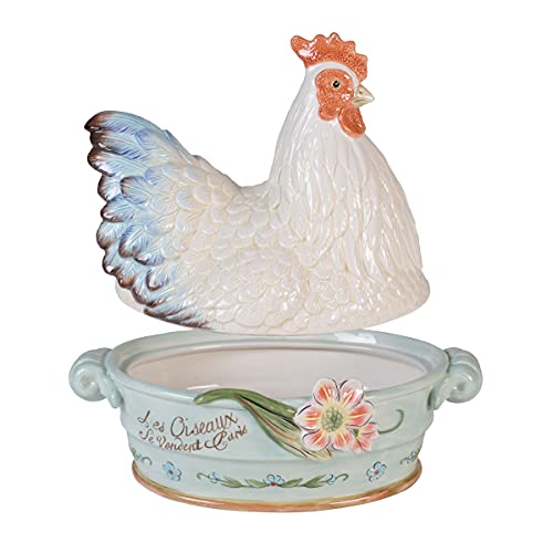 Fitz-and-Floyd-Toulouse-Hen-Covered-Vegetable-Serve-Bowl-11-14-Inch-Multicolor Fitz and Floyd Toulouse Hen Covered Vegetable Serve Bowl 11 14 Inch Multicolor