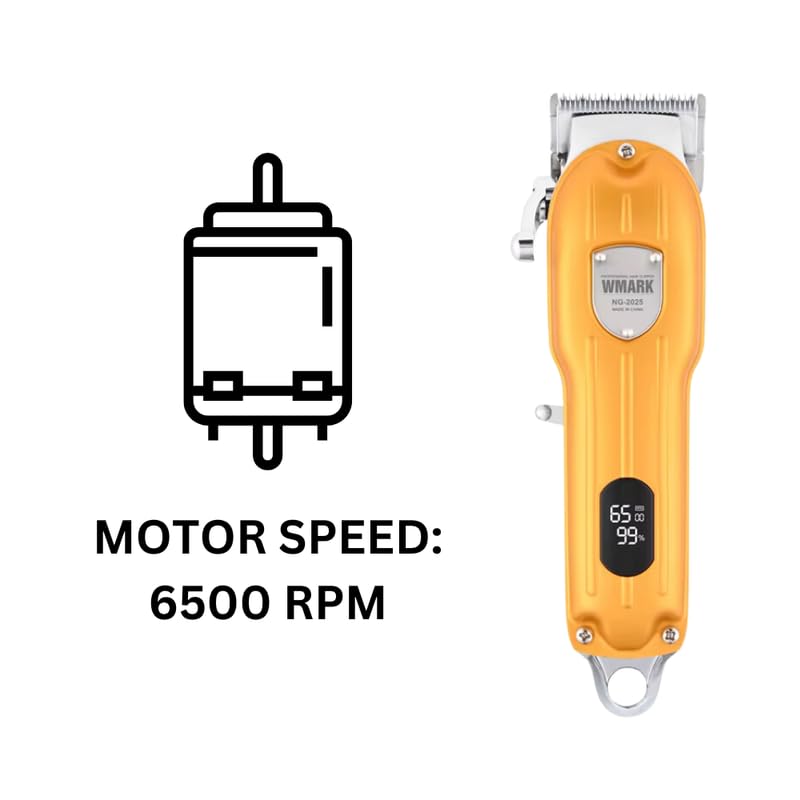Image of WMARK NG-2025B Salon Series Professional Metal Body Cordless Hair Clipper Digital Display 6500 RPM Powerful rotary Motor High Carbon steel 6 Guide Comb Taper Lever Adjustment Runtime: 240 min, Model 1