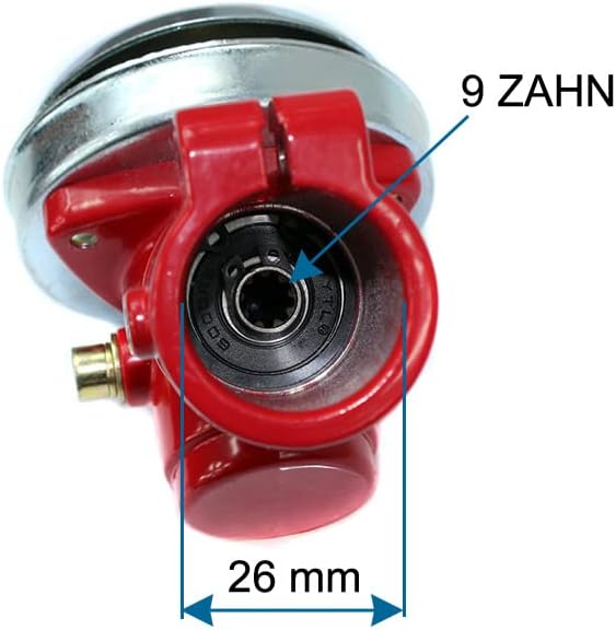 9-tooth angle gearbox compatible with brush cutter, brush cutter with 26 mm tube