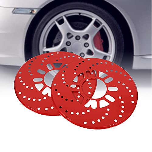 Disc Brake Rotor Cover, 2Pcs/Set Universal Auto Car Wheel Aluminium Disc Drum Rotor Trim Decorative Covers Retrofit Brake Racing Cover 26Cm(Red) #TOP8