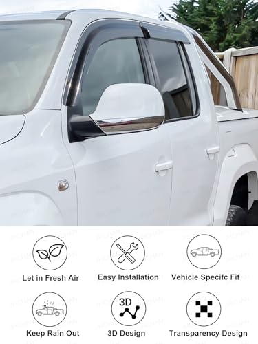 Déflecteurs d'air teintés pour VW Amarok : installation facile et anti-UV - 2