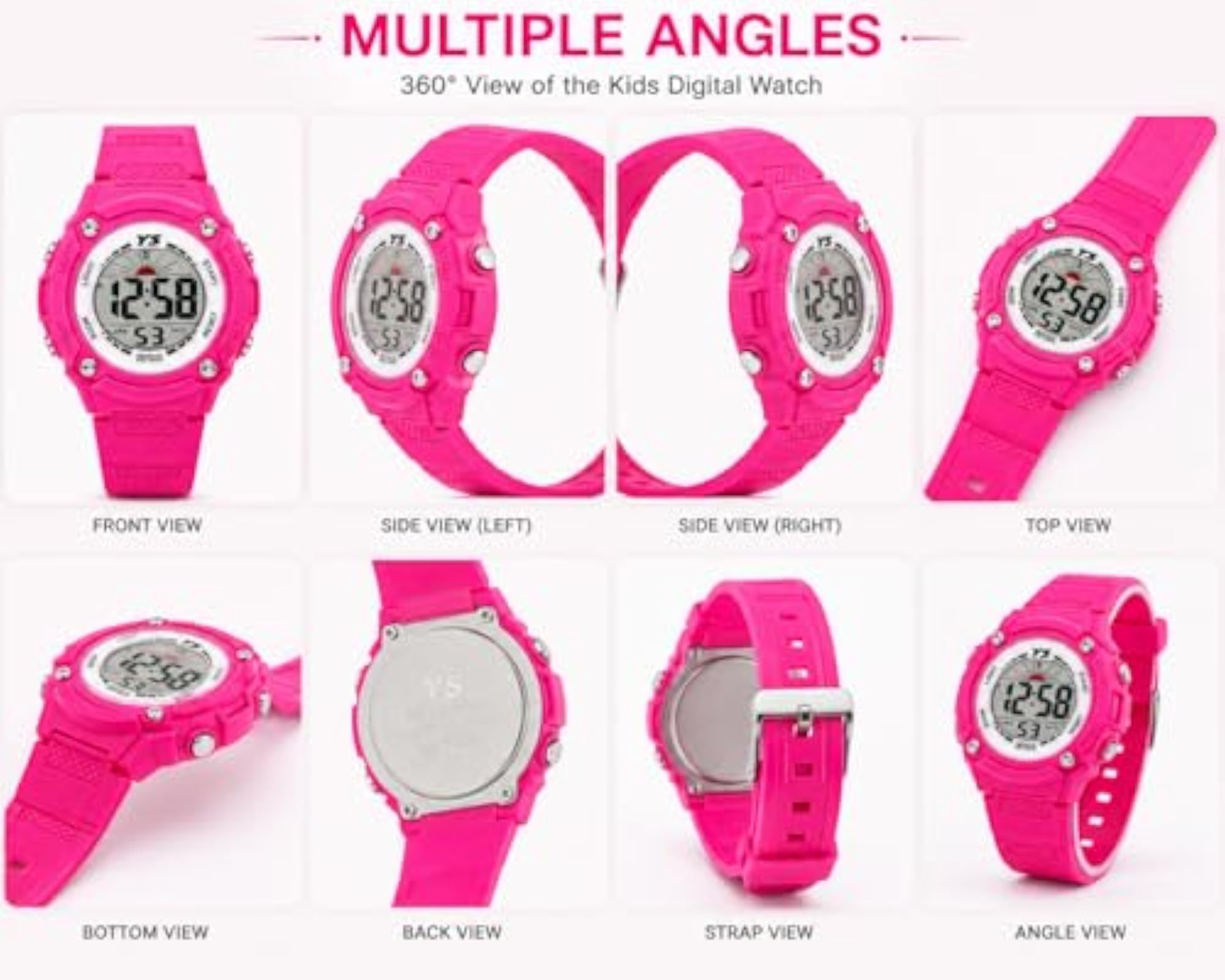 Kids Pink Sports LED Watch