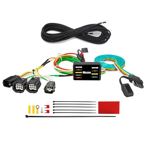 Image of MECMO 4-Way Flat Trailer Wiring Harness 56331 for 2011-2020 Dodge Grand Caravan, 2011-2016 Chrysler Town and Country, 2021-2022 Chrysler Grand Caravan, Plug n Play 4 Prong Tow Hitch Wire T-Connector