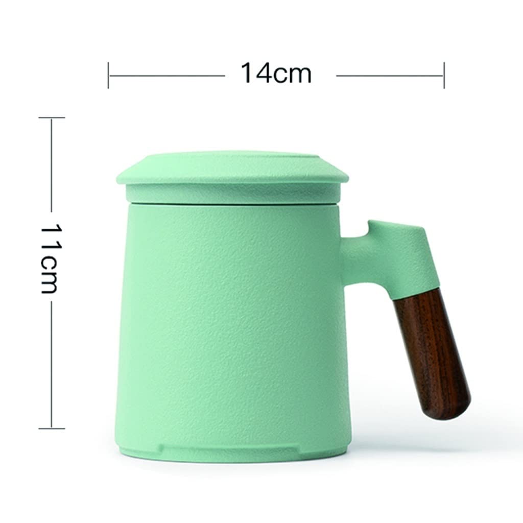 QXGJTLI Tasse à boire Tasse à lait en céramique Tasse à thé avec couvercle Tasse à filtre séparée Tasse à café Tasse à café Ensemble de tasses (B)