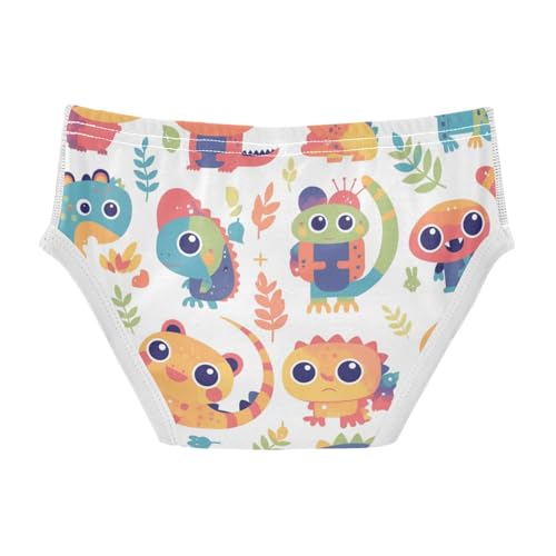 KLL Colorful Pattern with Cute Chameleons Little Boys Cotton Athletic Underwear Cute Children Undies2