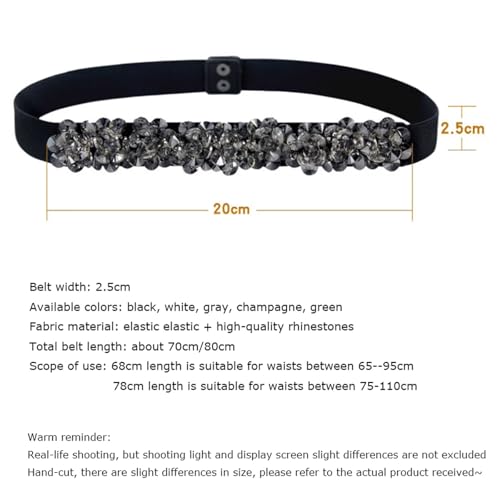 Comfortable Elastic Corset Belt Skirts Decoration and Sweaters Elastic Band Crystal Waist Belt with Dress2