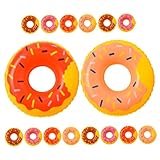 SUPVOX 16個 用お風呂のおもちゃ 小さい ドーナツ 浮き輪 ミニ水泳リ