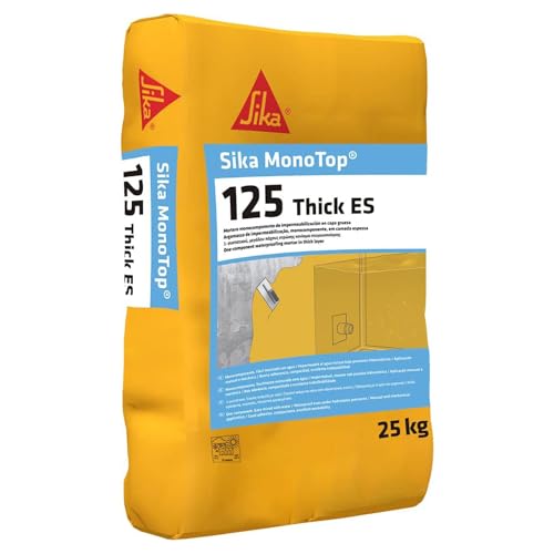 SIKA - Mortero monocomponente - SikaMonoTop-125 Thick ES - Gris - Impermeabilización y protección de superficies - Hormigón, mortero, mampostería - 25 kg