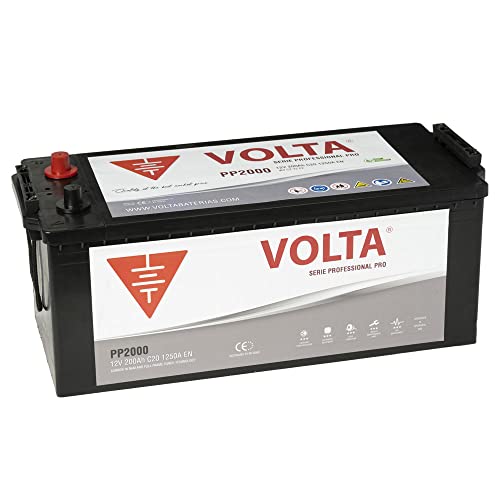 Bateria de Camión VOLTA Professional Pro 200Ah 1250A - Borne +Izq - Medidas Largo 513 x Ancho 223 x Alto 223 mm con 2 años de Garantía - Fabricación Europea.