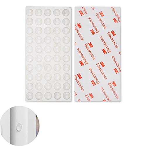 Tampons en Silicone, Lot de 50, 50 x Ø 8 mm, Transparent, Tampon amortissant Auto-adhésif, Butoir de Protection, Butée de Meuble pour armoires, tiroirs, Butées Portes, Pied Caoutchouc, Patin Silicone