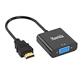 【Portátil y conveniente】: el adaptador HDMI a VGA liviano y portátil conecta un dispositivo compatible con HDMI a un monitor o proyector con un puerto VGA; Se requiere un cable VGA.