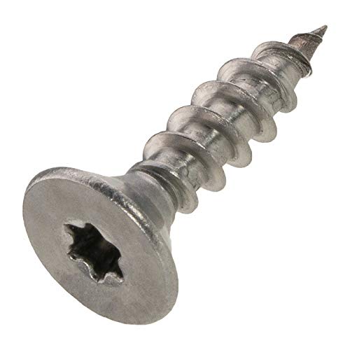 Spanplattenschrauben 6x25 mm, Vollgewinde Edelstahl A2 mit ETA Zulassung, TX25, 100 Stück