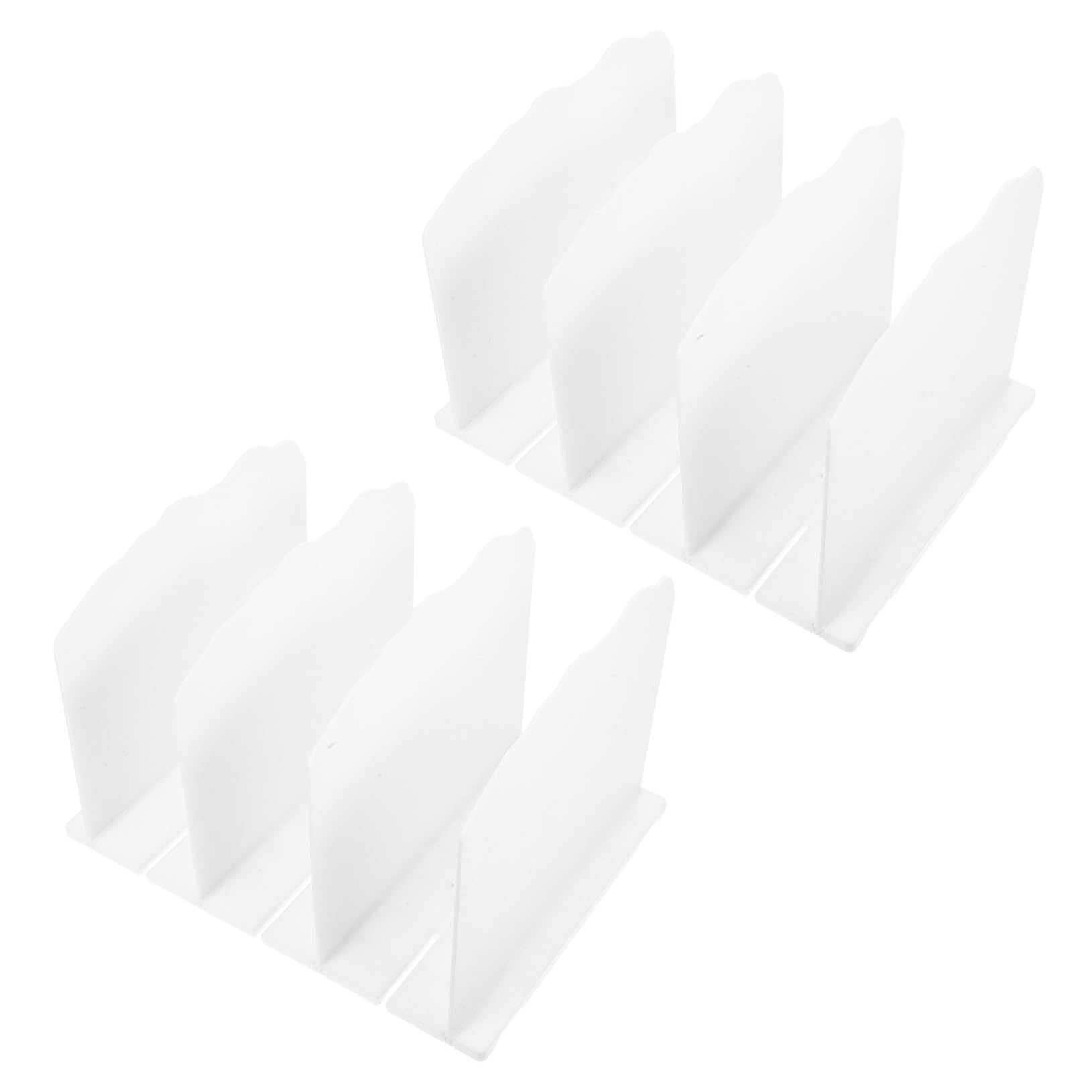 ULTECHNOVO Organizador de Bolsos Ajustable, Divisores de Armario Ondulados de Plástico Blanco, 2 Piezas, Montaje Fácil para Oficina y Estantería