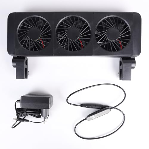 efuturetime Ventilador de Acuario, 9W, 5 Velocidades Ajustables, Bajo Ruido, Ventilador de Acuario de Pinza con Temporizador para Acuario de 60cm, 3 Ventilador