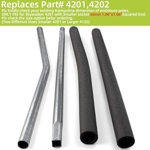 Image of Trampoline Poles Replacement for Skywalker Or Jumpzylla,Galvanized Trampoline Enclosure Pole for Skywalker or Jumpzylla,Replace Parts#4201 4202 4135 OR for Jumpzylla 8ft 10ft&12ft 14ft