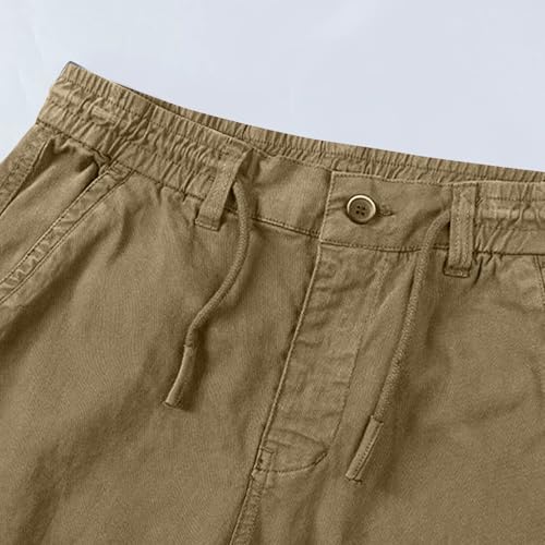 Men's Cotton Cargo Pants 2025 Fall Winter Fashion Regular Fit Straight Leg Trousers Baggy Hiking Outdoor Sweatpants4