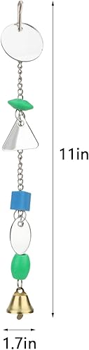 Miniatura 2 de Hypeety Espejo de pájaro para mascotas con campana, juguete interactivo para loro, guacamayo africano, periquitos, cacatúas, cacatúas, conure,