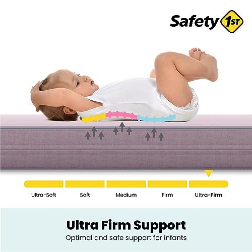 Image of Safety 1st Heavenly Dreams Baby Crib & Toddler Bed Mattress, Waterproof Cover, Firm, Fits Standard Size Cribs & Toddler Beds, Pink