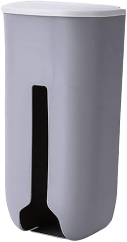 Cabilock Organizador de bolsas de plástico para montaje en pared, dispensador de bolsas de comestibles gris montado en la pared, organizador