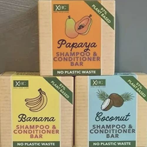 3 x XHC Shampoo & Conditioner Bar - No Plastic Waste - Coconut, Banana & Papaya - Image 6