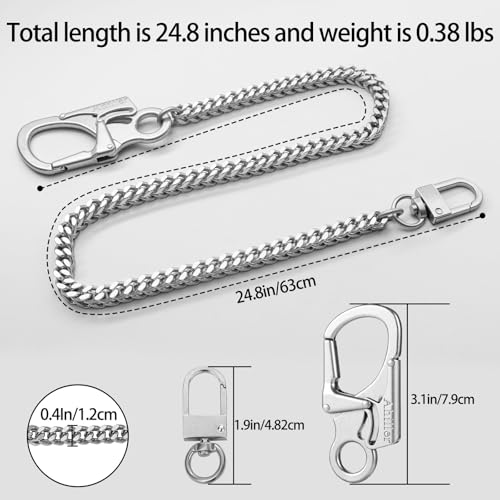 Image of Ahiller Mens Wallet Chain with Heavy Duty Keychain Carabiner Clip