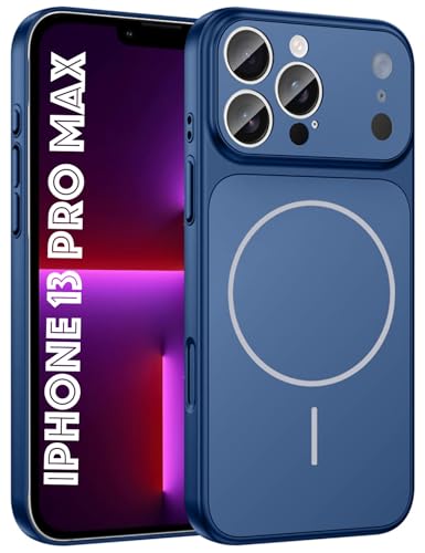 Image of SHINESTAR Converter Case for iPhone 13 Pro Max | Premium Protective Mag-Safe Cover | iPhone 17 Pro / 17 Pro Max Series Style Design | in-Built Camera Guard | Wireless Charging Compatible - Blue
