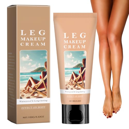 Guegine Leg Makeup to Cover Veins,Leg Makeup Full Coverage Waterproof,Body Concealer Long-Lasting,Light,Easy to Apply,Anti-Fading (Dark Skin Color,100g)