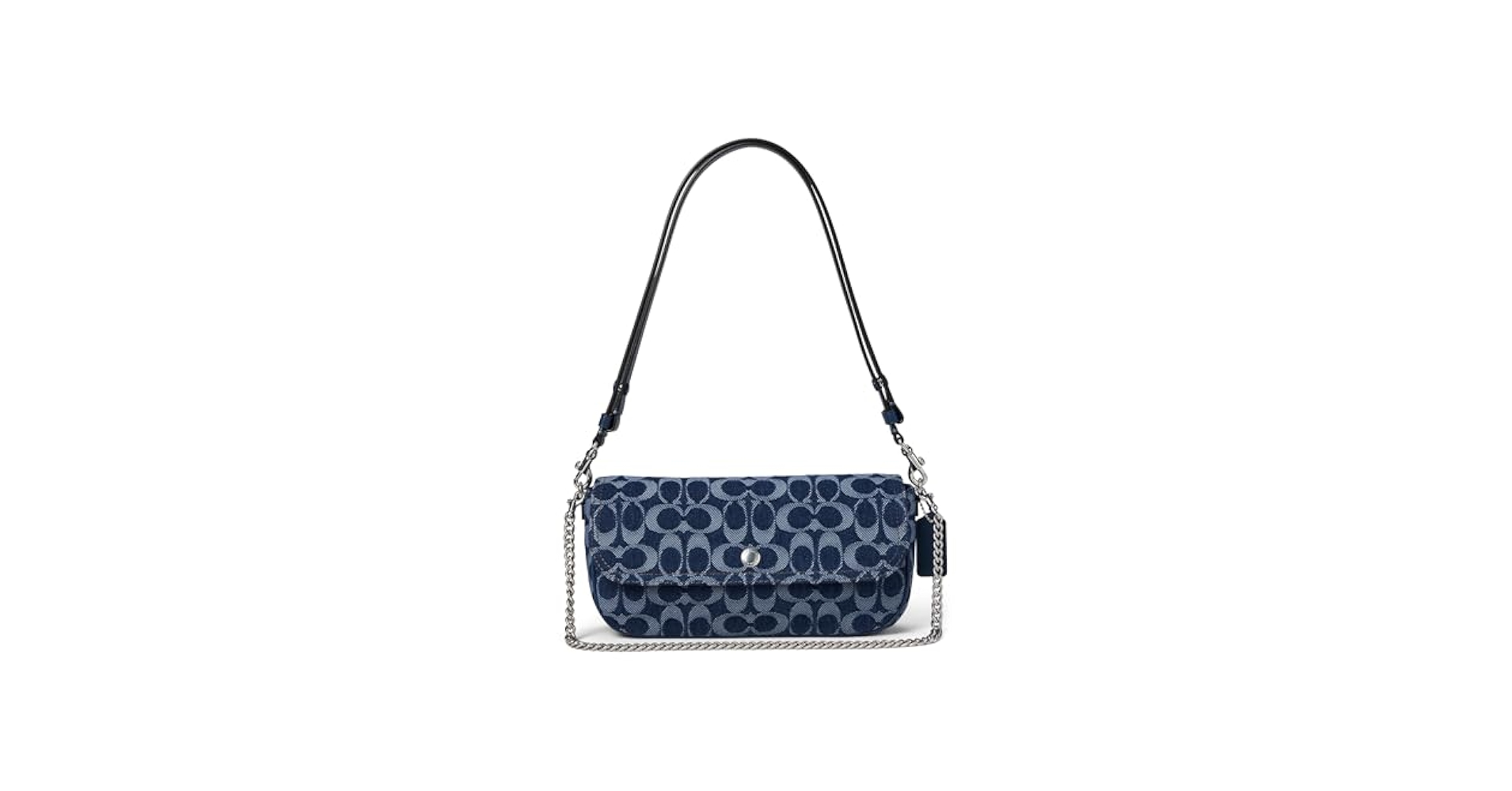 Coach Brook Flap Chain Bag in Signature Denim, LH/Deep Blue
