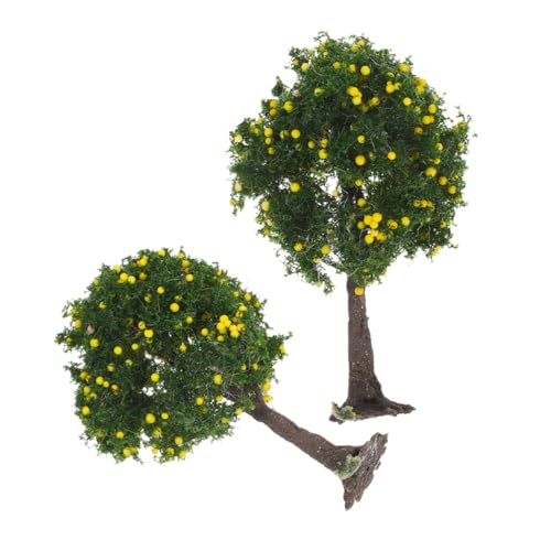 SEWOART 2個 ミニチュア建築樹木モデル リアルな景観樹木 ミニジオラマ 砂場模型 妖精の装飾に 詳細な造形で建築模型やマイクロランドスケ