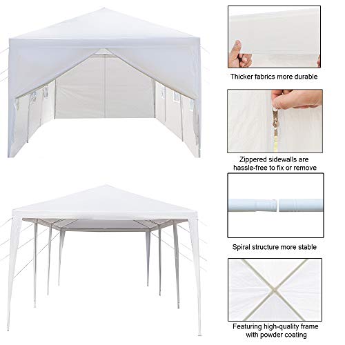 Carpa de fiesta 10x30 Homgrace con paredes removibles miniatura 4