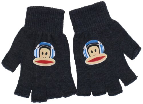 Paul Frank Boys 2-7 Dj Julius Fingerless Gloves, Dark Heather, One Size