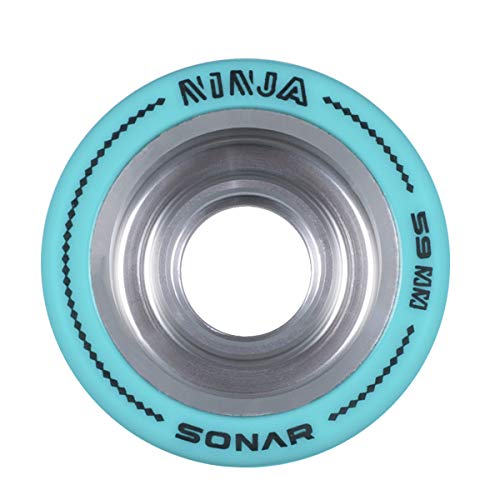 Riedell Sonar Wheels - Ninja - Agile Roller Skate Wheels - 4 Pack Of 59Mm X 38Mm Wheels | Teal | 88A Hardness #TOP1