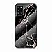 Produktbild Miagon Galaxy A51 Glas Handyhülle,Marmor Serie 9H Panzerglas Rückseite mit Weicher Silikon Rahmen Kratzresistent Bumper Hülle für Samsung Galaxy A51,Gold Schwarz