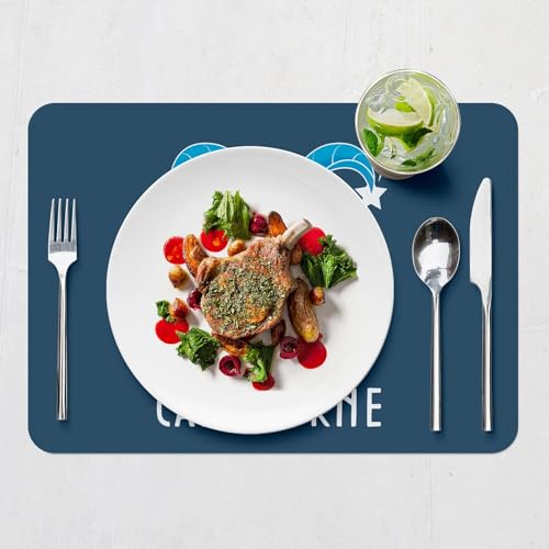 Set de table Capricorne en liège bleu grand format pour décoration de repas