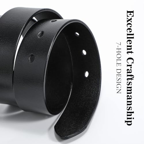 Image of WHIPPY Women Leather Belt for Jeans Pants Dresses Black Ladies Waist Belt with Pin Buckle