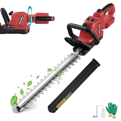 Cordless Hedge Trimmer Compatible with Milwaukee M18 Battery, 20-Inch Electric Hedge Trimmer, Battery Powered Brushless Bush Trimmer, 2/3'' Cutting Capacity, Lightweight & Rotatable Handle(No Battery)