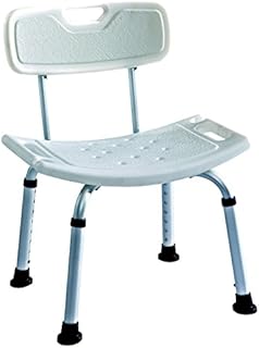 Deluxe Height Adjustable Aluminium Bath / Shower Chair With Back and shower head holder ECSS02