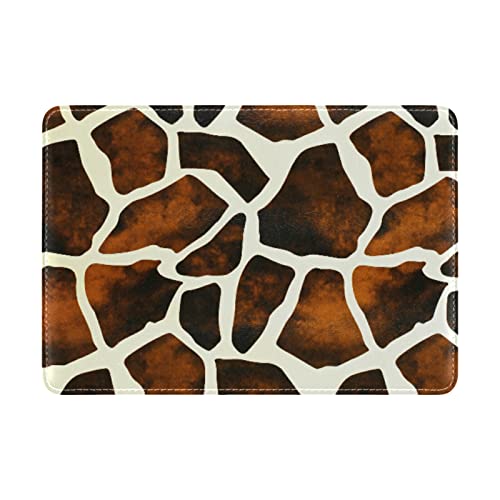 Giraffe Skin Animal Texture Genuine Leather Travel Passport Covers, Microfiber Leather Travel Wallet Holder Case Protector for Women and Men2