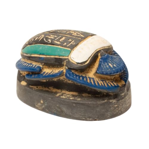 Egyptian Scarab Statue - Blue 1.25" - Ancient Egypt Figurine- Made in Egypt