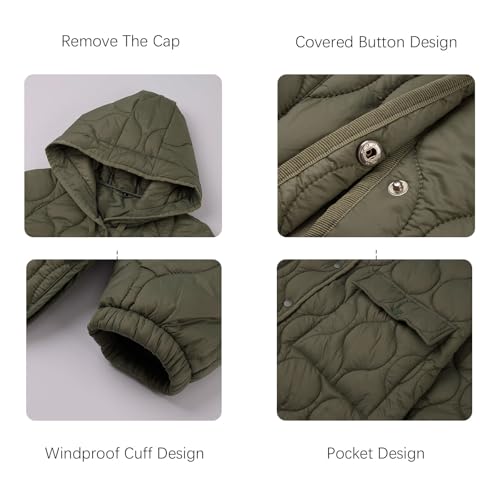 RISISSIDA Women Quilted Jacket Hooded Spring Fall Fashion, Loose lightweight Packable Transitional Puffer Coat4