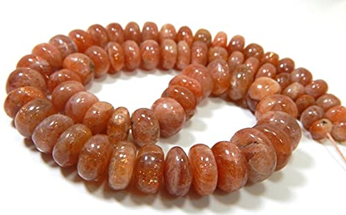 Perles en pierre de soleil rondelles lisses 7x14mm pour réparer un collier