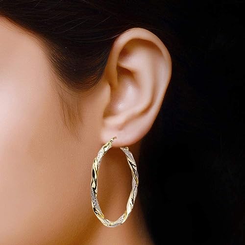 Image of Amazon Brand - Nora Nico 925 Sterling Silver BIS Hallmarked Italian Design Jewelry Click-Top Hoop Earrings for Women