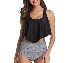 high waisted bikini flowy top