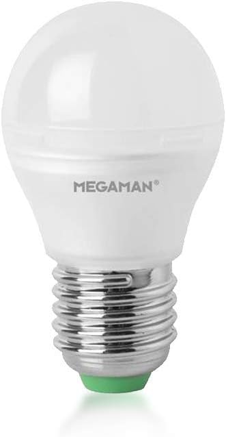 Megaman LED Light Bulb 142598 Dimmable Rich Colour R9 Classic Opal Golf Ball LED Light Bulb E27 Edison Screw 4000K Cool White 5.5W 470lm A+ Rating 15000 Hours Estimated Life