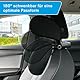cartrend Komfort-Kopfstütze für Autositz, abnehmbare Nackenstütze, klappbar, 180° schwenkbar, verstellbar von 14-28cm, weiche und Bequeme Polsterung, schwarz