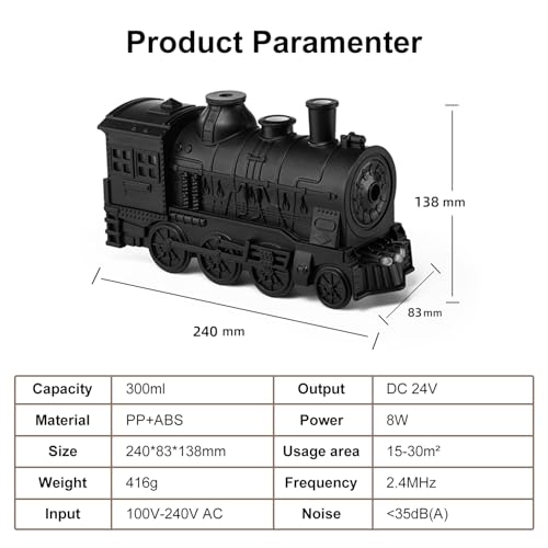 Difusor aromático eléctrico 300ml con diseño tren retro miniatura 5