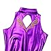 Women Trapeze Artist Fancy Dress Circus Costume, Woman Holographic Metallic Jumpsuit One-piece Bodysuit Mock Neck Leotard Dress Gymnastic Talent Show Ballet Dancewear Stage Performace Purple XS