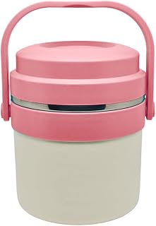 FAST WORLD SHOPPING ® Recipiente térmico color rosa para alimentos y bebidas termo 12/24 horas acero 1,6 litros porta almuerzo caliente frío doble cámara al vacío recipiente aislante