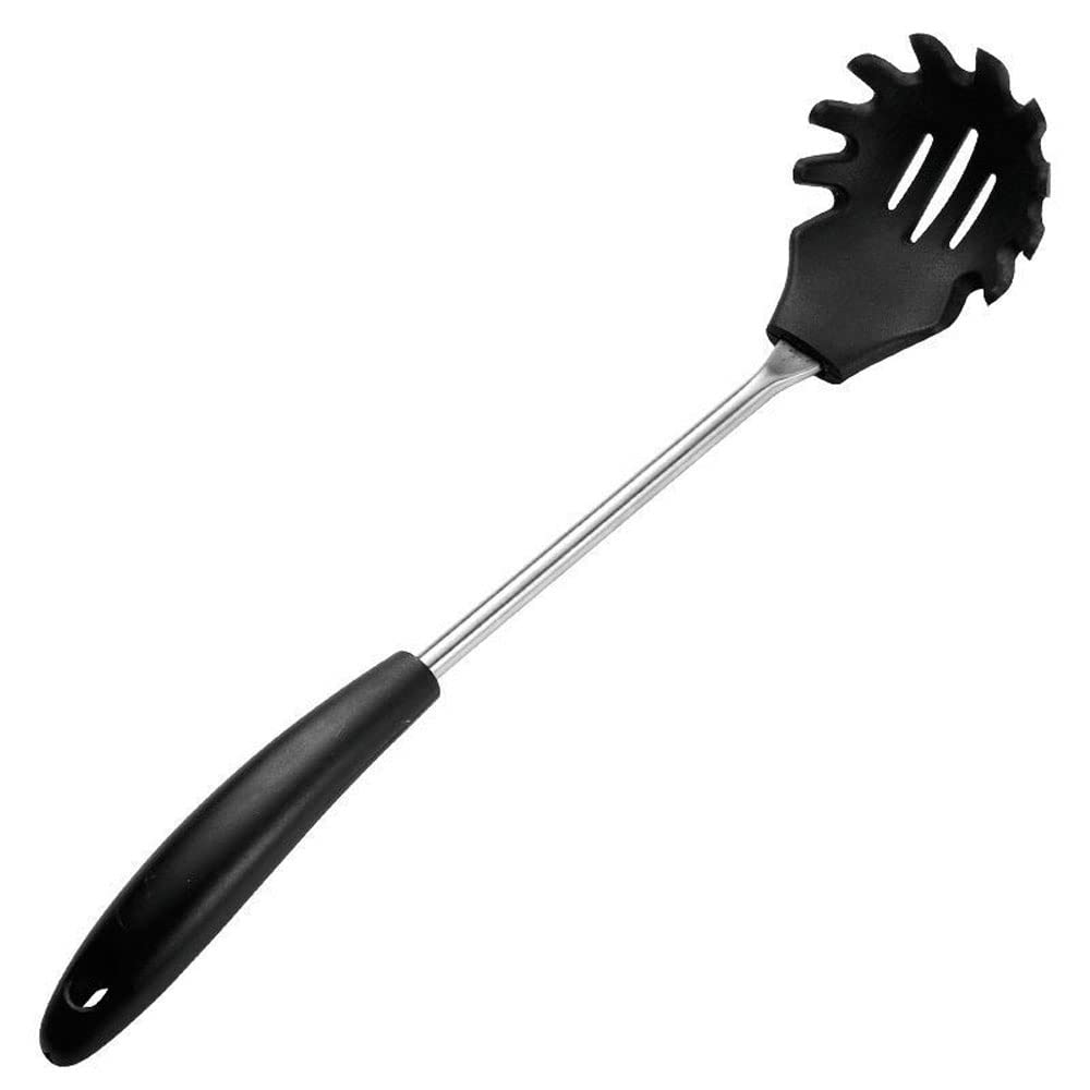 Juego de Utensilios de Cocina con Soporte: 6 Piezas de Silicona Negra Antiadherente, espátula y Utensilios Esenciales.
