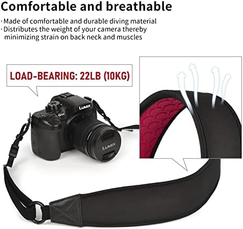 Cwatcun Camera Strap for Nikon Canon Sony Camera Neck Strap Camera Shoulder Sling Belt Strap with Quick Release and Safety Tether for DSLR SLR Mirrorless Camera Universal for Women Men,2.0 Black